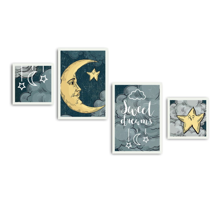 Wallity Cuadro Decorativo 4 Piezas Multicolor Wallity Cuadro Decorativo 4 Piezas Multicolor